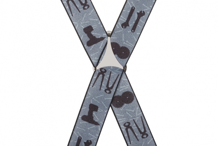 Grey Heavy Duty Trouser Braces with DIY Work Tools Gents Shop